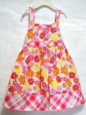 ZOEY GIRL Sundress Size 4T Flower Print Cotton Vintage